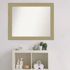 32" X 26" Non-Beveled Mosaic Bathroom Wall Mirror Gold - Amanti Art -Bathroom Accessories Store GUEST b11d9545 d504 43a9 9823 70d343b0140a