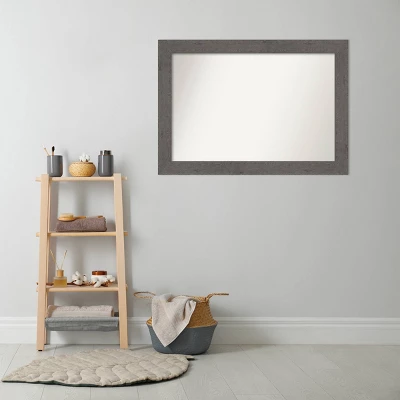 42" X 30" Non-Beveled Rustic Plank Gray Bathroom Wall Mirror - Amanti Art 8 42" X 30" Non-Beveled Rustic Plank Gray Bathroom Wall Mirror - Amanti Art - Image 6