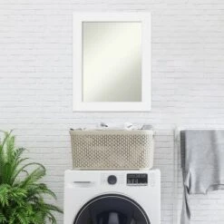 23" X 29" Non-Beveled Corvino Wood Bathroom Wall Mirror White - Amanti Art -Bathroom Accessories Store GUEST b2935aaf 72e3 4ab2 a92e ef78d0edcac5