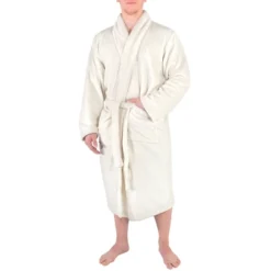 Hudson Home Collection Mens Boy Shawl Collar Plush Robe, Cream, Large X-Large (Lxl) -Bathroom Accessories Store GUEST b327174b f978 4462 a442 94ccd8ccac66