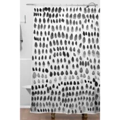 Iris Lehnhardt Painted Dots Shower Curtain Black - Deny Designs