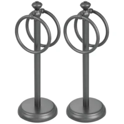 MDesign Metal Fingertip Towel Holder For Bath Vanity Countertop, 2 Pack -Bathroom Accessories Store GUEST b3fa25ee 827e 43ea ba09 a86229511379