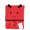 Hudson Baby Unisex Baby Cotton Animal Face Hooded Towel, Red Ladybug, One Size