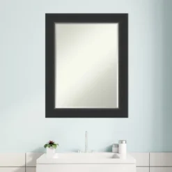 Amanti Art Corvino Petite Bevel Wood Bathroom Wall Mirror -Bathroom Accessories Store GUEST b718fab5 ddb7 49c5 8909 3c2340fb71ce