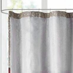 Perry Embroidered Shower Curtain Red -Bathroom Accessories Store GUEST b80a7f57 8a9f 4e82 9685 266b6d7be920