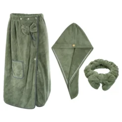 Unique Bargains Women's Bath Wrap Towel Body Wrap For Shower Spa Adjustable Robes With Hair Dry Cap Headband 1 Set 22 Unique Bargains Women's Bath Wrap Towel Body Wrap For Shower Spa Adjustable Robes With Hair Dry Cap Headband 1 Set -Bathroom Accessories Store GUEST b8c35388 9994 4483 864b 0524bbfe4c83