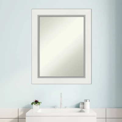 24" X 30" Non-Beveled Eva Bathroom Wall Mirror White - Amanti Art 9 24" X 30" Non-Beveled Eva Bathroom Wall Mirror White - Amanti Art - Image 7