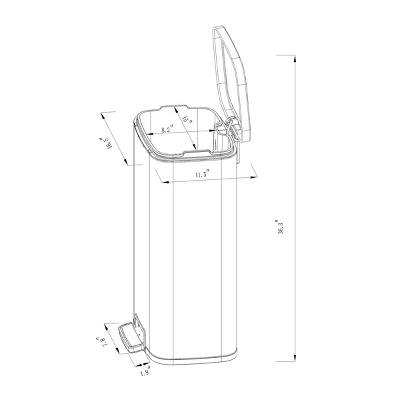 45L Rectangular Step Trash Can - Brightroom™ 6 45L Rectangular Step Trash Can - Brightroom™ - Image 4