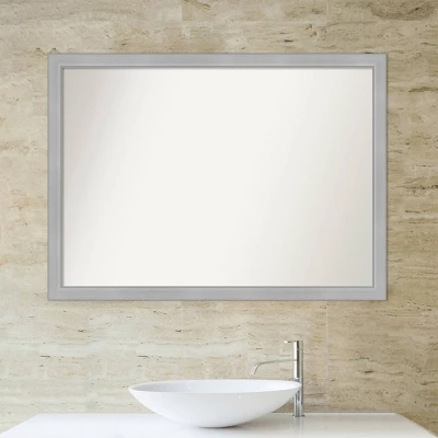 41" X 30" Non-Beveled Vista Brushed Nickel Narrow Bathroom Wall Mirror - Amanti Art 7 41" X 30" Non-Beveled Vista Brushed Nickel Narrow Bathroom Wall Mirror - Amanti Art - Image 5