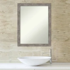 21" X 27" Non-Beveled Marred Wood Bathroom Wall Mirror Pewter - Amanti Art 13 21" X 27" Non-Beveled Marred Wood Bathroom Wall Mirror Pewter - Amanti Art -Bathroom Accessories Store GUEST bfd9946d 5e1b 436a b29c 57956db87d58