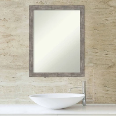 21" X 27" Non-Beveled Marred Wood Bathroom Wall Mirror Pewter - Amanti Art 6 21" X 27" Non-Beveled Marred Wood Bathroom Wall Mirror Pewter - Amanti Art - Image 4