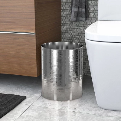 Metropolitan Metal Bathroom Wastebasket - Nu Steel 5 Metropolitan Metal Bathroom Wastebasket - Nu Steel - Image 3