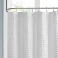 72"x72" Orinn Super Waffle Textured Shower Curtain White -Bathroom Accessories Store GUEST c16d26e5 0ae1 48a4 87f6 b10f7f4e8e2f