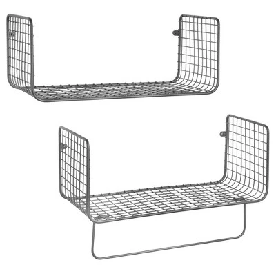 MDesign Bath Storage Organizer Shelving Set Of 2 - 1 Shelf With Towel Bar 9 MDesign Bath Storage Organizer Shelving Set Of 2 - 1 Shelf With Towel Bar - Image 7