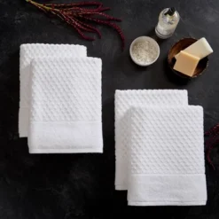 4pc Cotton Diamond Textured Bath Towel Set - Isla Jade -Bathroom Accessories Store GUEST c349a363 c10a 432f ad9d eef5b1e2f406