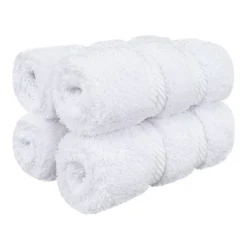 American Soft Linen 4 Pack Washcloth Set, 100% Cotton Washcloth Hand Face Towels For Bathroom And Kitchen -Bathroom Accessories Store GUEST c5fe2f42 7239 407b 8c47 5d6522fe596d