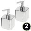 MDesign Compact Square Metal Refillable Soap Dispenser Pump, 2 Pack 2 MDesign Compact Square Metal Refillable Soap Dispenser Pump, 2 Pack -Bathroom Accessories Store GUEST c8beebb2 e76f 42bf acc1 daf9658f87f2