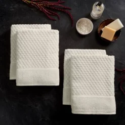 4pc Cotton Diamond Textured Bath Towel Set - Isla Jade -Bathroom Accessories Store GUEST c965585a 2aad 49cb 835c 34cc8c94aec2