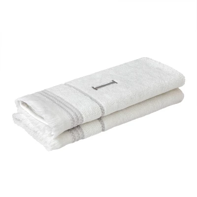 2pc Casual Monogram 'I' Hand Towels - SKL Home 4 2pc Casual Monogram 'I' Hand Towels - SKL Home - Image 2