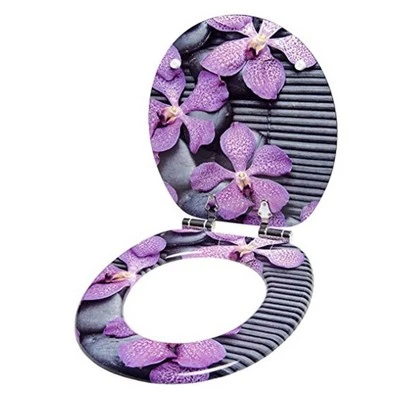 Sanilo Round Molded Wood Toilet Seat With No Slam, Slow, Soft Close Lid, Stainless Steel Hinges, Unique Fun Decorative Design, Vintage Wood Grain 5 Sanilo Round Molded Wood Toilet Seat With No Slam, Slow, Soft Close Lid, Stainless Steel Hinges, Unique Fun Decorative Design, Vintage Wood Grain - Image 3