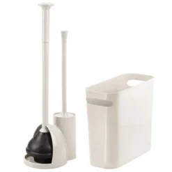 MDesign 3 Piece Plastic Bathroom Set, Bowl Brush/Plunger And Trash Can -Bathroom Accessories Store GUEST cdb8004b dd5d 4957 bf2c 2b1a3c4f2d4b