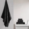 6pc Roman Super Soft Cotton Quick Dry Bath Towel Set Black - Madison Park -Bathroom Accessories Store GUEST ce34c00d 49e1 4199 a0b1 4e8366de7069