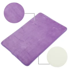 Unique Bargains Solid Color Pattern Bathroom Rugs Polyester Bath Mat Machine Washable Purple 90x60cm -Bathroom Accessories Store GUEST ceb69d4a 3c5f 446b be3a 69b3b9b3175d