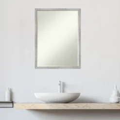 Amanti Art Shiplap White Narrow Petite Bevel Wood Bathroom Wall Mirror 25 X 19 In. -Bathroom Accessories Store GUEST cec1814a 2474 4ae6 bfa1 235274c3d0a8