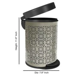 Laser Cut Pewter Step Garbage Trash Can & Toilet Brush Holder With Lid Pewter - Nu Steel 12 Laser Cut Pewter Step Garbage Trash Can & Toilet Brush Holder With Lid Pewter - Nu Steel -Bathroom Accessories Store GUEST cec83356 e6f1 435f 9c7a 53d98ac14f4c