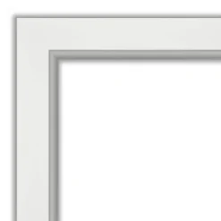 45" X 35" Eva White Silver Framed Bathroom Vanity Wall Mirror - Amanti Art -Bathroom Accessories Store GUEST cf85cc07 35f3 435c ae0d 0eacabc059b8