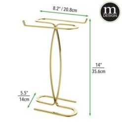 MDesign Metal Hand Towel Holder Stand For Countertop - 2 Pack - Soft Brass -Bathroom Accessories Store GUEST d0543e65 ef70 4540 9d3c 16949784248d