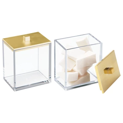 MDesign Square Storage Apothecary Jar For Bathroom, 2 Pack 20 MDesign Square Storage Apothecary Jar For Bathroom, 2 Pack - Image 18
