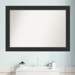 41" X 29" Non-Beveled Corvino Wood Bathroom Wall Mirror Black - Amanti Art -Bathroom Accessories Store GUEST d1f593c2 29cb 47a6 aa46 972fcded7b61