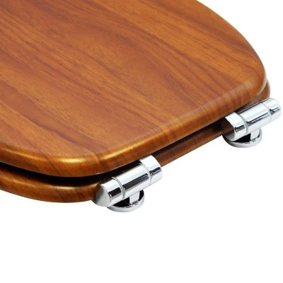 Sanilo Round Molded Wood Toilet Seat With No Slam, Slow, Soft Close Lid, Stainless Steel Hinges, Unique Fun Decorative Design, Vintage Wood Grain 7 Sanilo Round Molded Wood Toilet Seat With No Slam, Slow, Soft Close Lid, Stainless Steel Hinges, Unique Fun Decorative Design, Vintage Wood Grain - Image 5