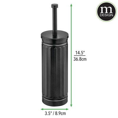 MDesign Metal Compact Toilet Bowl Brush And Wastebasket Combo, Set Of 2, Black 8 MDesign Metal Compact Toilet Bowl Brush And Wastebasket Combo, Set Of 2, Black - Image 6