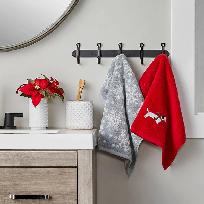 2pc Snow Many Dachshunds Hand Towel Set Red - SKL Home 4 2pc Snow Many Dachshunds Hand Towel Set Red - SKL Home - Image 2