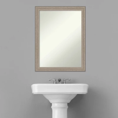 21" X 27" Non-Beveled Curve Wood Bathroom Wall Mirror Gray Wash - Amanti Art 8 21" X 27" Non-Beveled Curve Wood Bathroom Wall Mirror Gray Wash - Amanti Art - Image 6