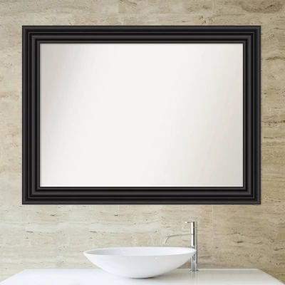 44" X 33" Non-Beveled Colonial Bathroom Wall Mirror Black - Amanti Art 7 44" X 33" Non-Beveled Colonial Bathroom Wall Mirror Black - Amanti Art - Image 5
