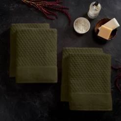 4pc Cotton Diamond Textured Bath Towel Set - Isla Jade -Bathroom Accessories Store GUEST dd6c2ffa 3f79 4138 8970 12a10b61fe11