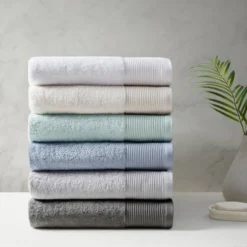 6pc Antimicrobial Nuage Cotton Tencel Blend Towel Set - Beautyrest -Bathroom Accessories Store GUEST dea159a8 75fc 4b43 a6b7 d7d672046926