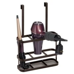 MDesign Steel Bath Over Cabinet Door Hair Tool Storage Organizer Basket -Bathroom Accessories Store GUEST df0af306 0378 44ae abbe 53ee83834a50