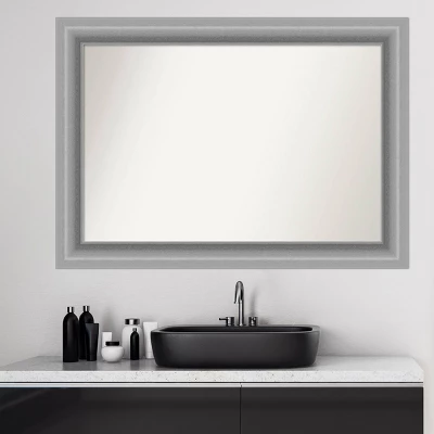 42" X 30" Non-Beveled Peak Polished Nickel Bathroom Wall Mirror - Amanti Art 10 42" X 30" Non-Beveled Peak Polished Nickel Bathroom Wall Mirror - Amanti Art - Image 8