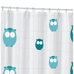 Bright Eyes Shower Curtain Teal/Gray - Moda At Home -Bathroom Accessories Store GUEST e10196d2 400e 48e0 9c70 c4807a4d1f5e