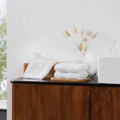 4pc Feather Touch Cotton Hand Towel Set White - Trident Group 4 4pc Feather Touch Cotton Hand Towel Set White - Trident Group - Image 2