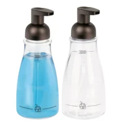MDesign Round Refillable Foaming Hand Soap Dispenser Pump, 2 Pack -Bathroom Accessories Store GUEST e4ea9fcd e479 4ebf b31c e9fec3de9cda