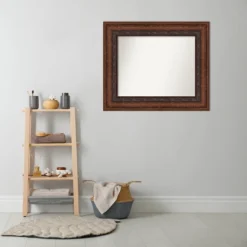 38" X 32" Non-Beveled Decorative Bathroom Wall Mirror Bronze - Amanti Art -Bathroom Accessories Store GUEST e6348e3e 1c8a 48cb 9502 1b09e8bf539b