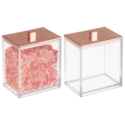 MDesign Square Storage Apothecary Jar For Bathroom, 2 Pack 10 MDesign Square Storage Apothecary Jar For Bathroom, 2 Pack - Image 8
