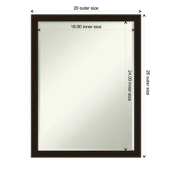 Amanti Art Espresso Brown Petite Bevel Wood Bathroom Wall Mirror 26 X 20 In. -Bathroom Accessories Store GUEST e7b79f0f df17 452d 9932 ec57c47e6dc5