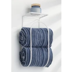MDesign Metal Wall Mount Towel Rack Holder Organizer With Storage Shelf -Bathroom Accessories Store GUEST e7ef3a4b 2da4 4f1d b595 b7bd898410ab