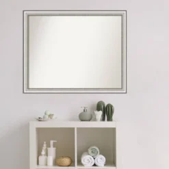 31" X 25" Non-Beveled Salon Silver Narrow Bathroom Wall Mirror - Amanti Art -Bathroom Accessories Store GUEST e9c30a5f d1b4 4c63 a8f3 41f0401ed5d0